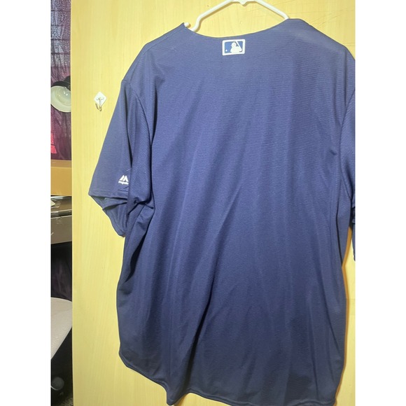 Majestic Detroit Tigers MLB Baseball Jersey Men's XL Coolbase Navy D Logo - Picture 2 of 8